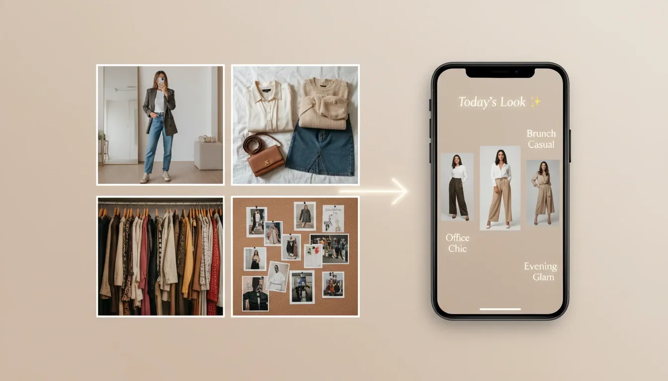 Vídeo de verificação de look com IA