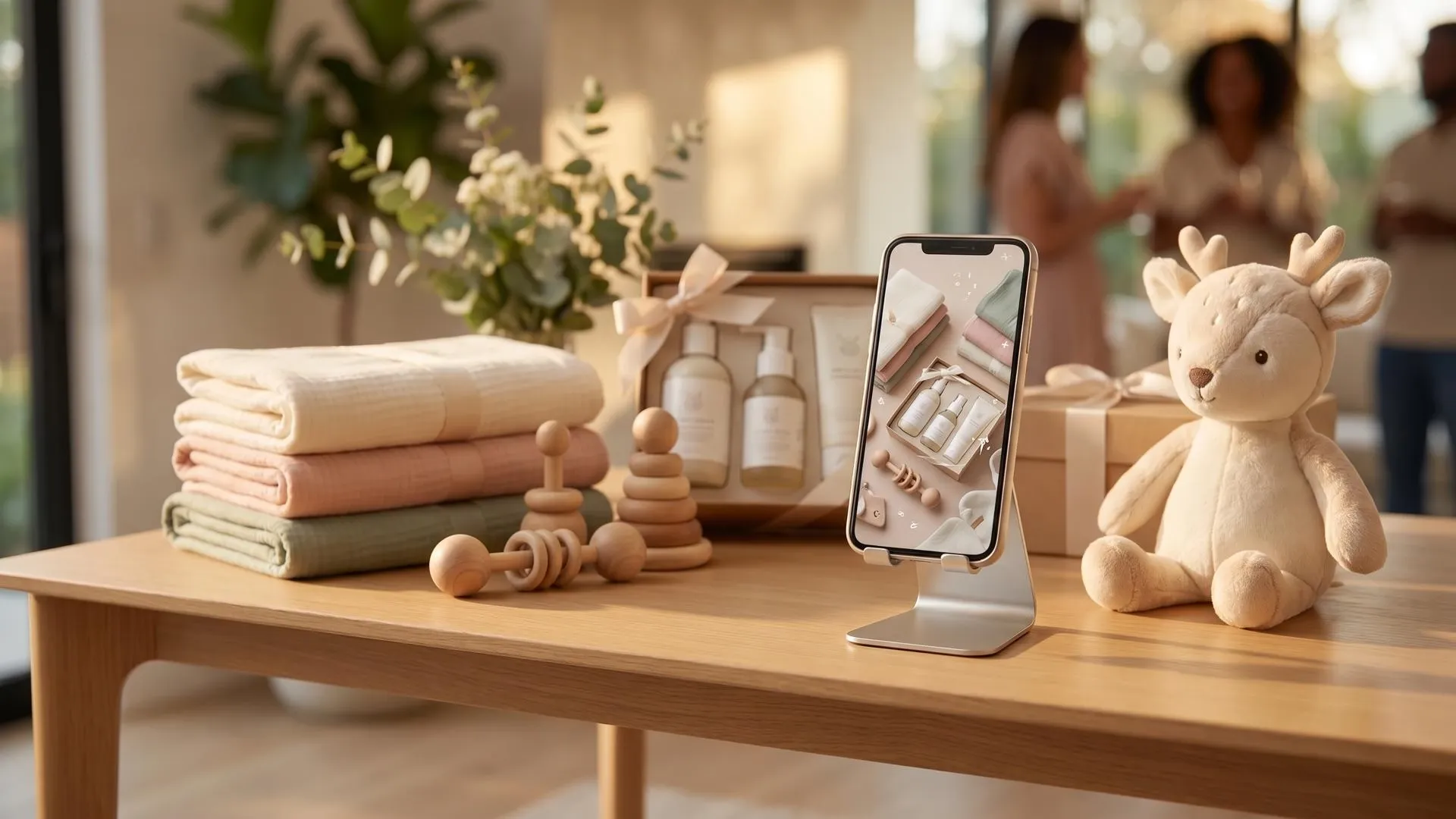 Crea anuncios listos para regalar en momentos de compra de artículos para bebés.