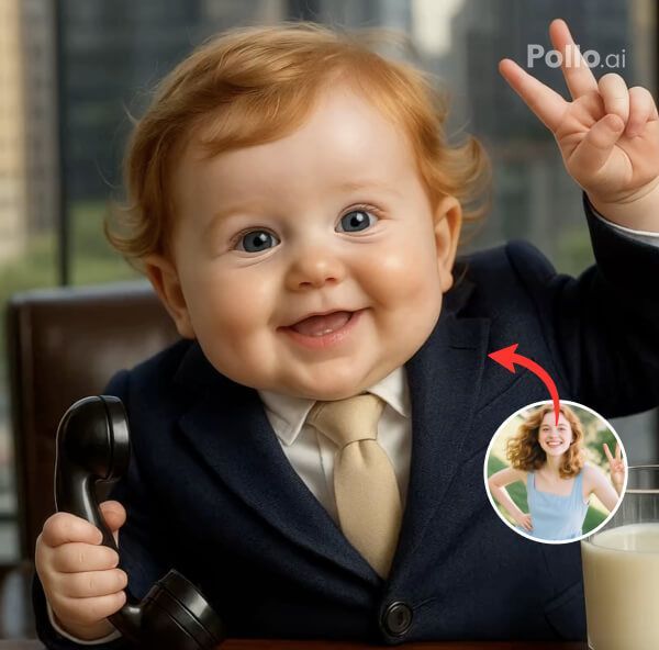 Encantador contraste en la personalidad del bebé CEO