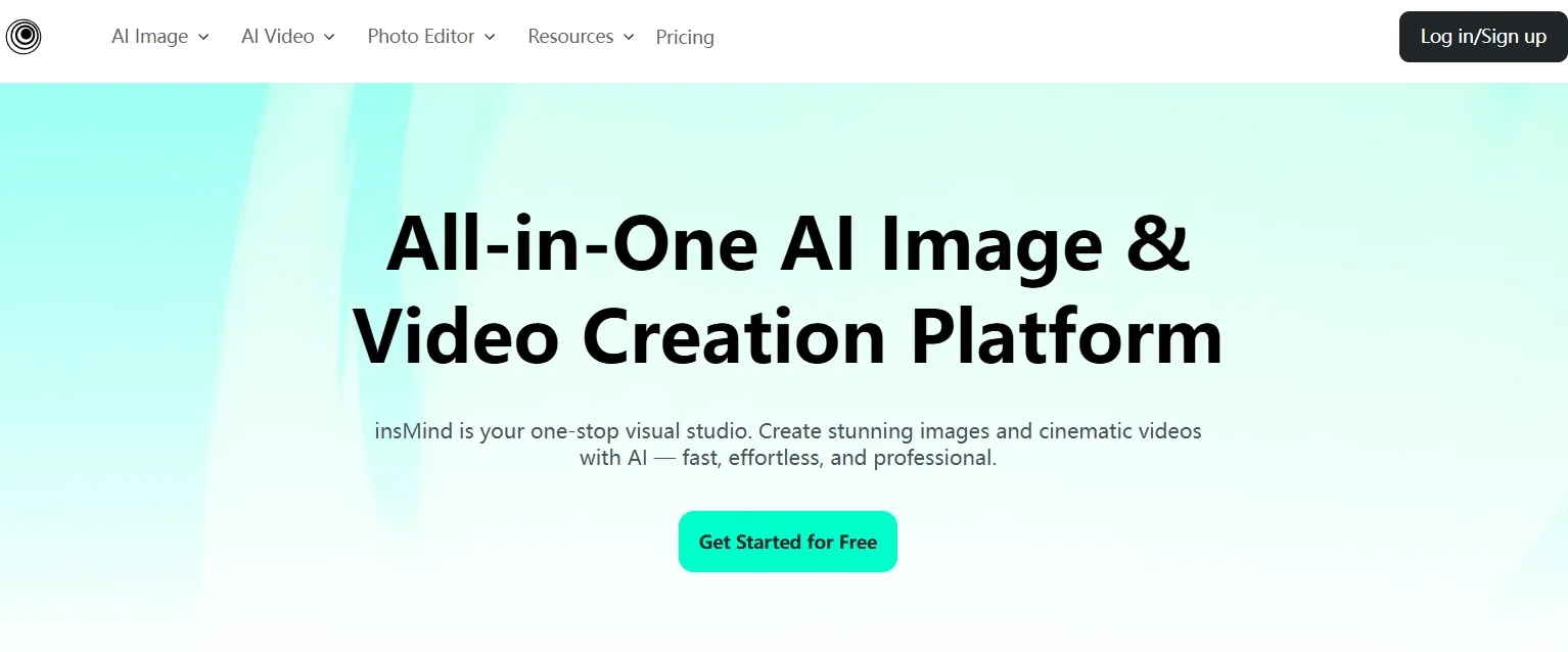Un banner promozionale per una piattaforma di creazione di immagini e video basata sull'intelligenza artificiale.