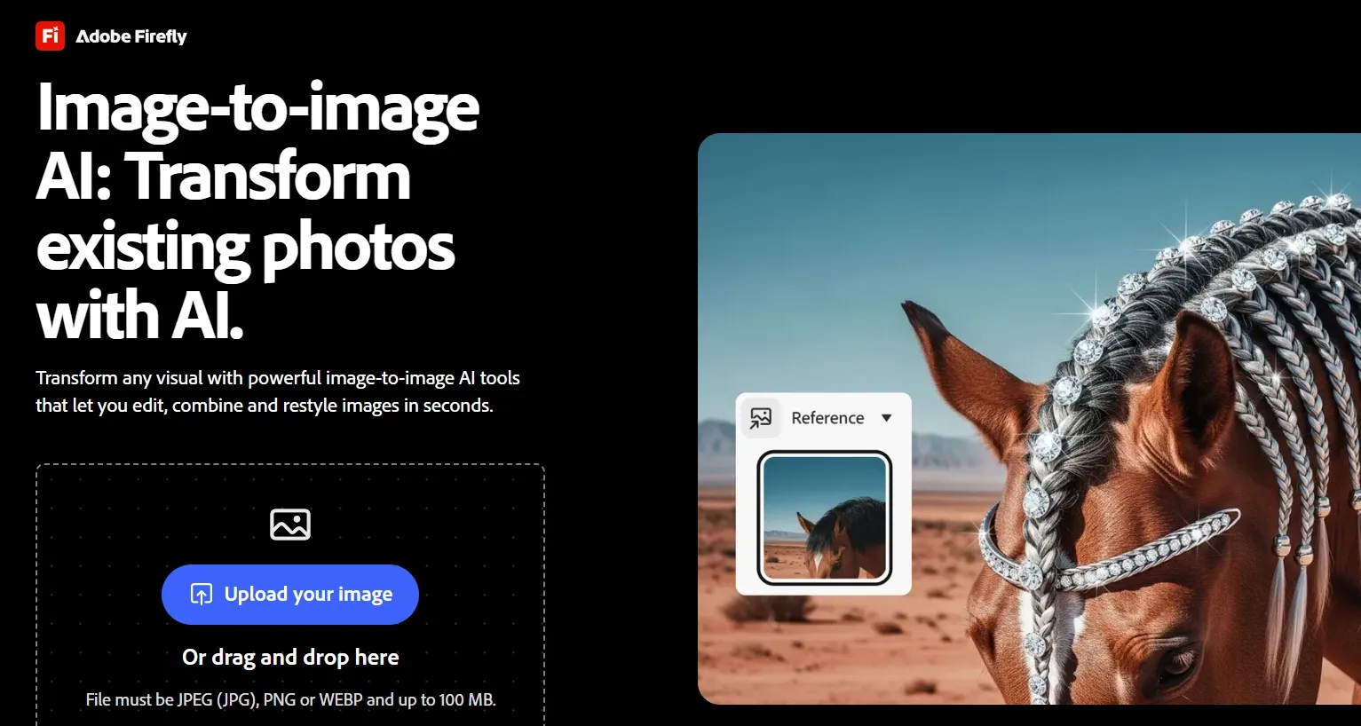 Interfaccia Adobe Firefly