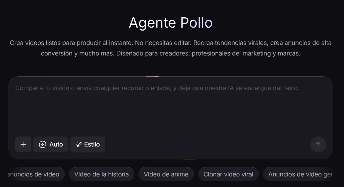 Agente Pollo para convertir esas piezas en un anuncio completo, estructurado y listo para publicar