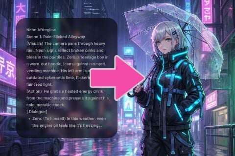 Manuskriptdrevet anime-kreation med indbygget inspiration
