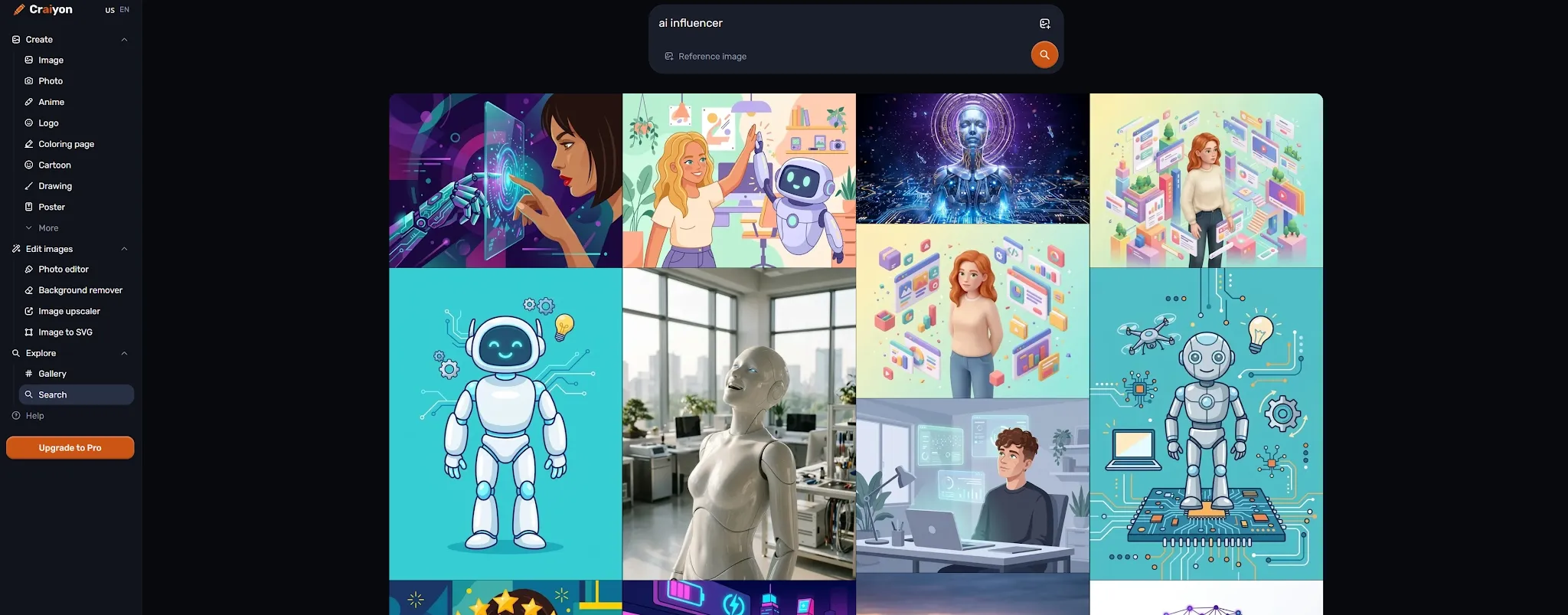 Un collage d'illustrations mettant en scène des robots et la technologie de l'IA dans divers contextes.