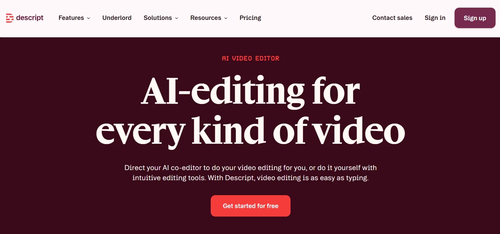 Plataforma de edição de vídeo com IA para criação e edição intuitivas de vídeo.