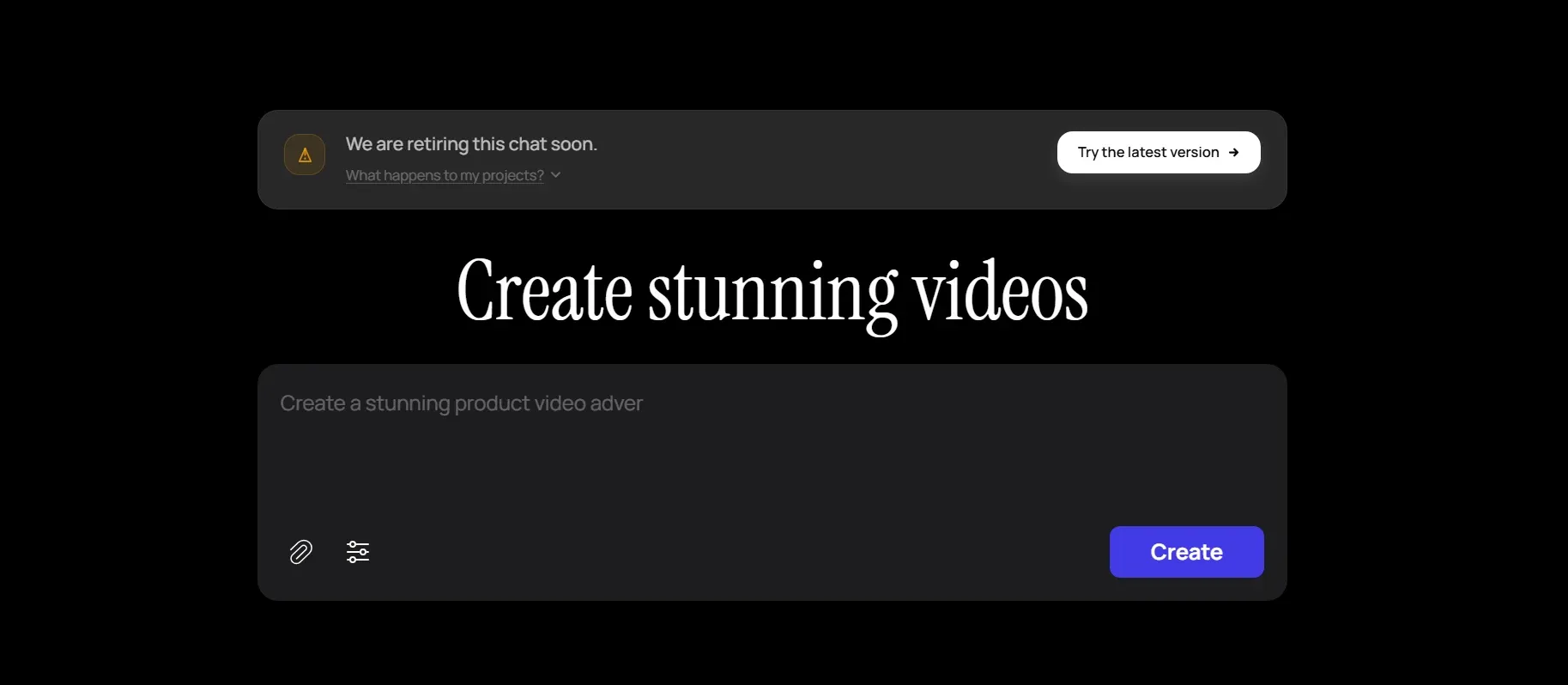 AI-videogeneratorgrænseflade med en