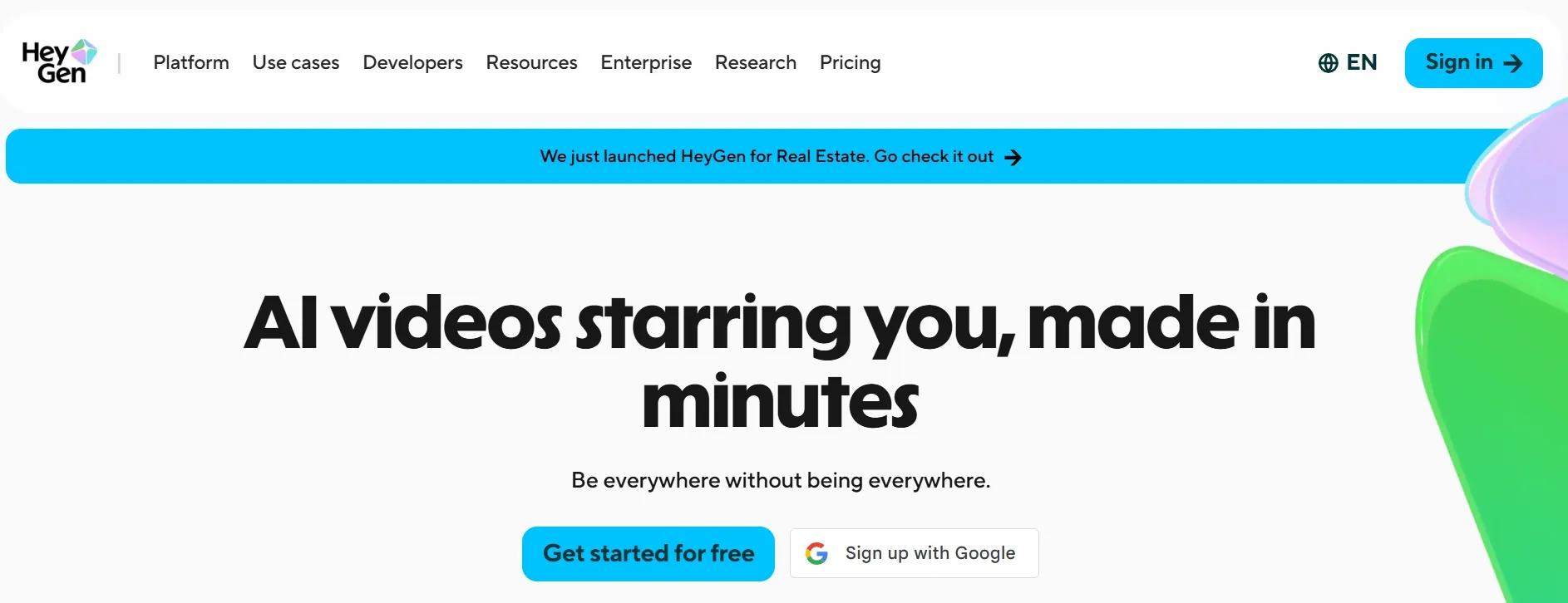 AI videos featuring users, created quickly and easily.