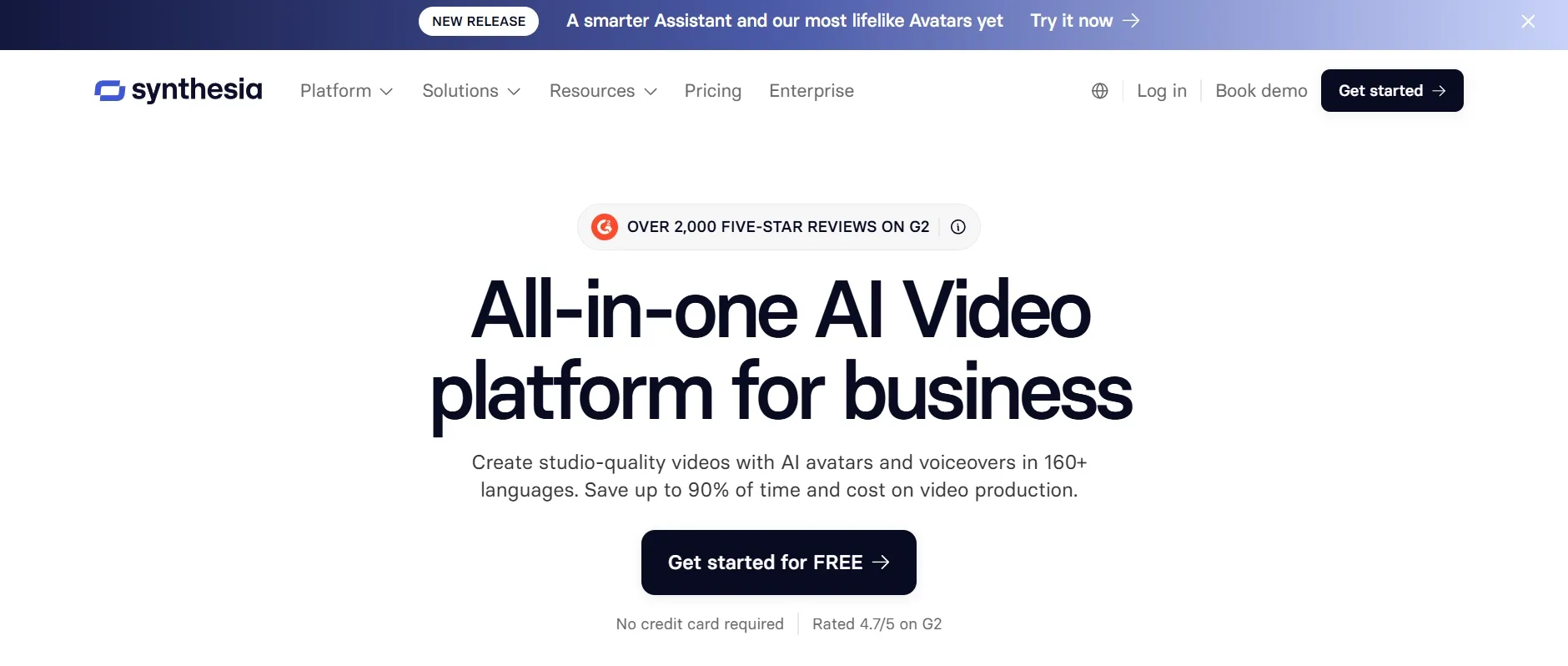 All-in-one AI video platform for creating studio-quality videos for business.