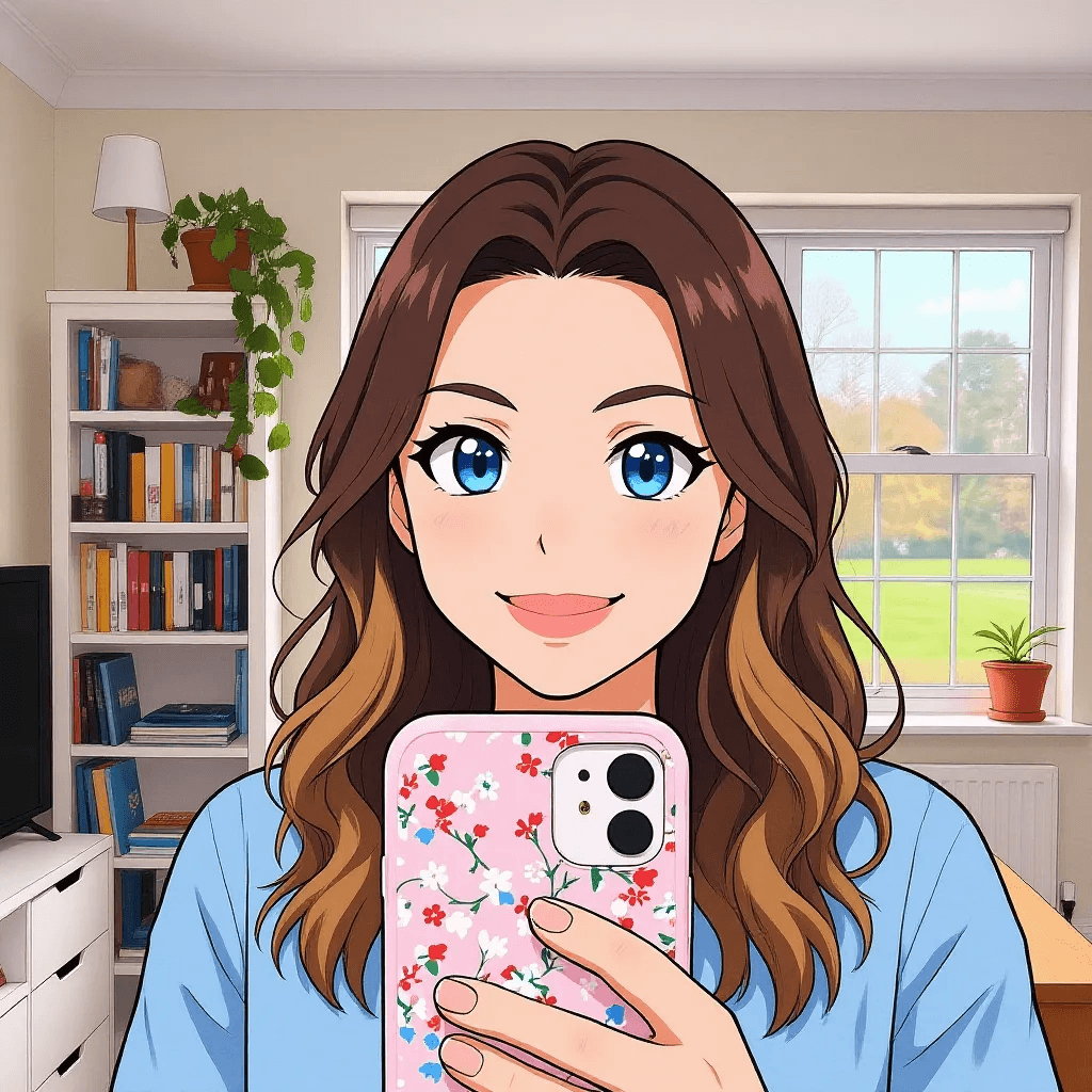 selfie d'une fille d'anime
