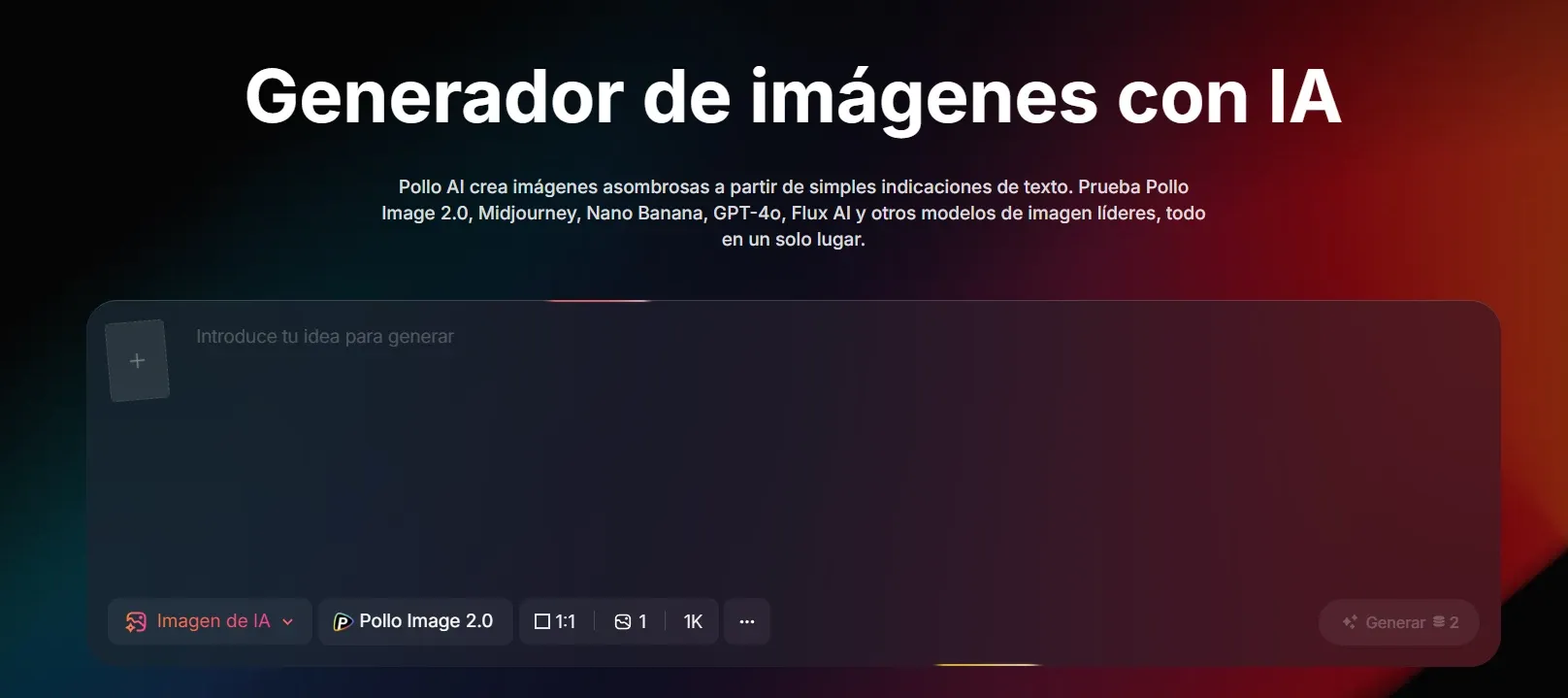 Captura de pantalla de Pollo AI