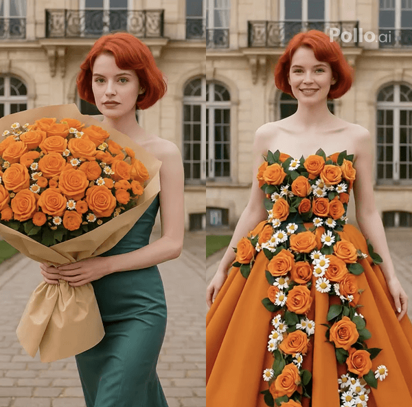 Diseño de vestido floral elegante y de moda