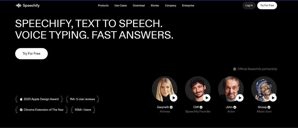 Captura de pantalla de Speechify