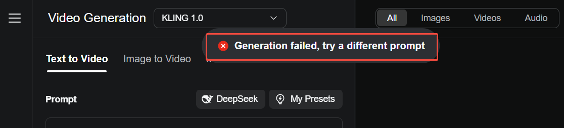 generation failed