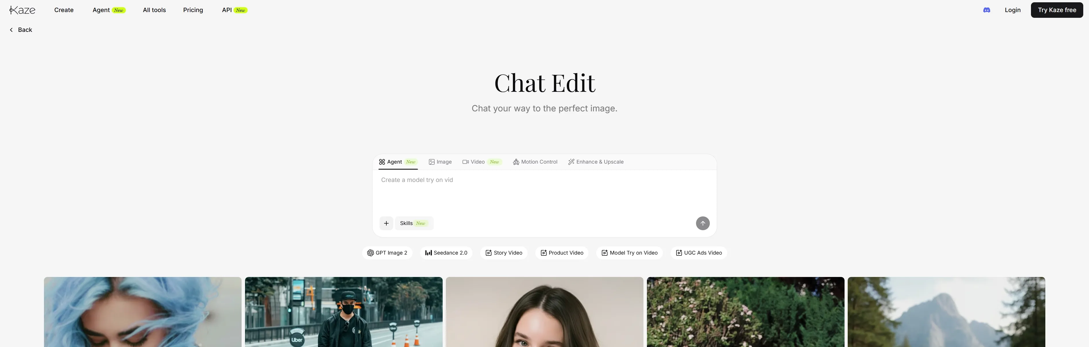User interface for editing chat features with various options and tools.