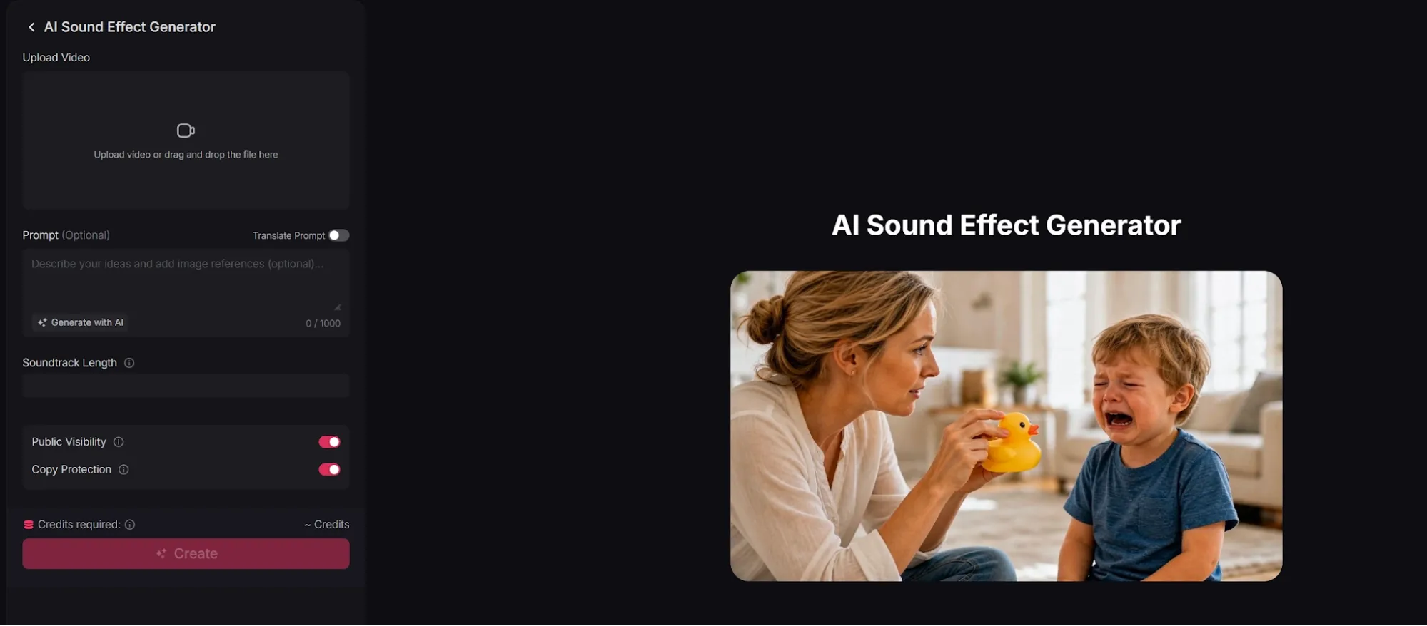 Clippie AI 音效產生器介面