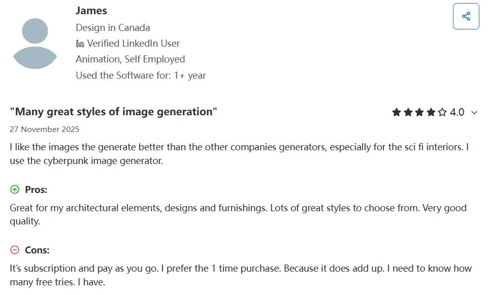 Real user feedback of deepai