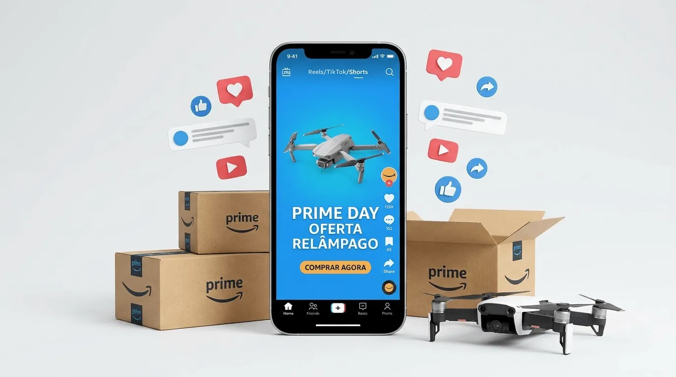 campanha de Prime Day com vídeo de produto para redes sociais