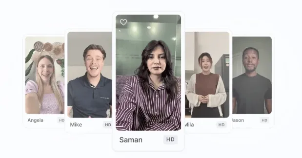 Visning af forskellige high-definition AI virtuelle menneskelige avatarmodeller til reklame og oprettelse af indhold til sociale medier