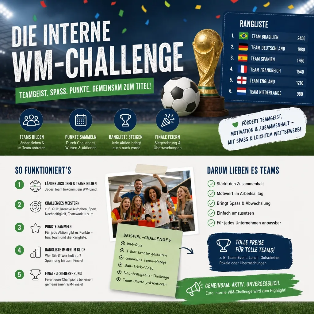 Eine beliebte Idee für Unternehmen, Teams und interne WM-Aktionen