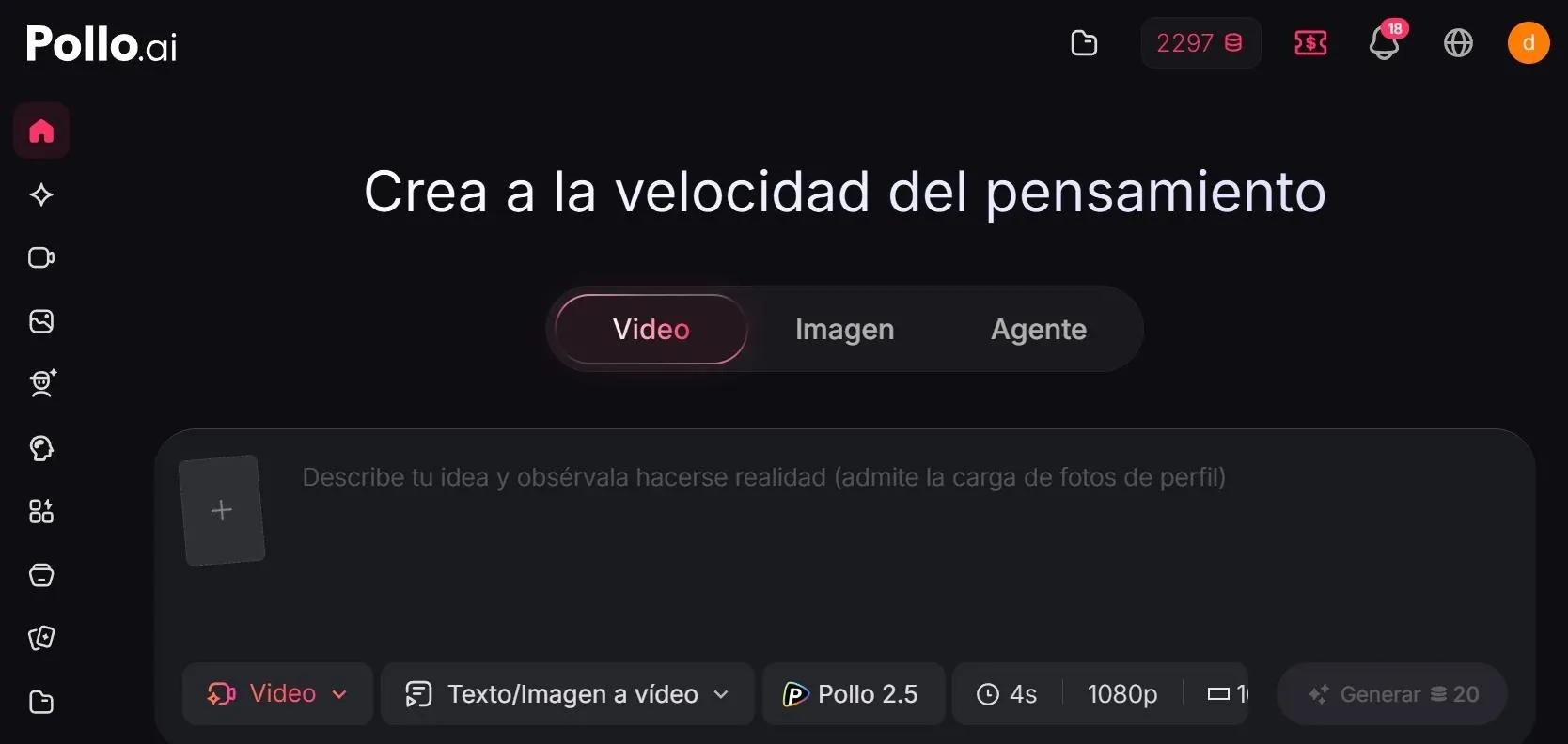 Captura de pantalla de Pollo AI