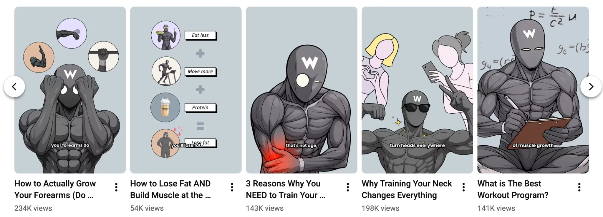 Four fitness infographics with workout tips and muscle growth information.