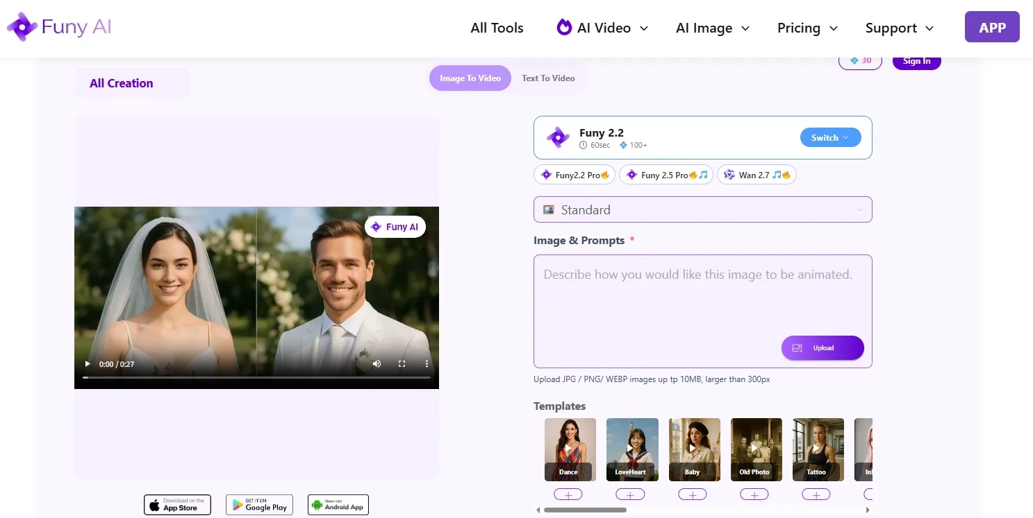 Grappige AI-interface met voorbeeldvideo
