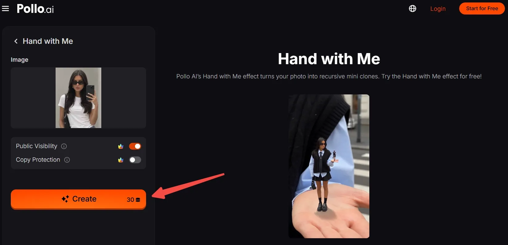 A person holds a miniature version of themselves in their palm.