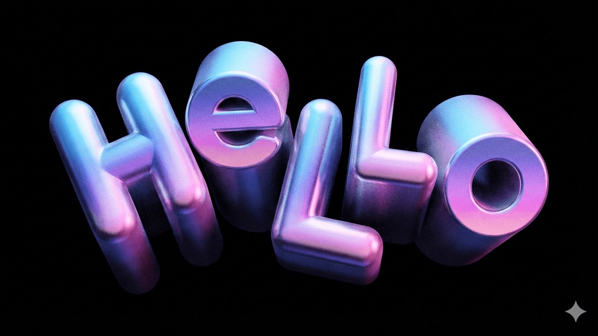 3Dグラデーションテキストで「hello」と綴る