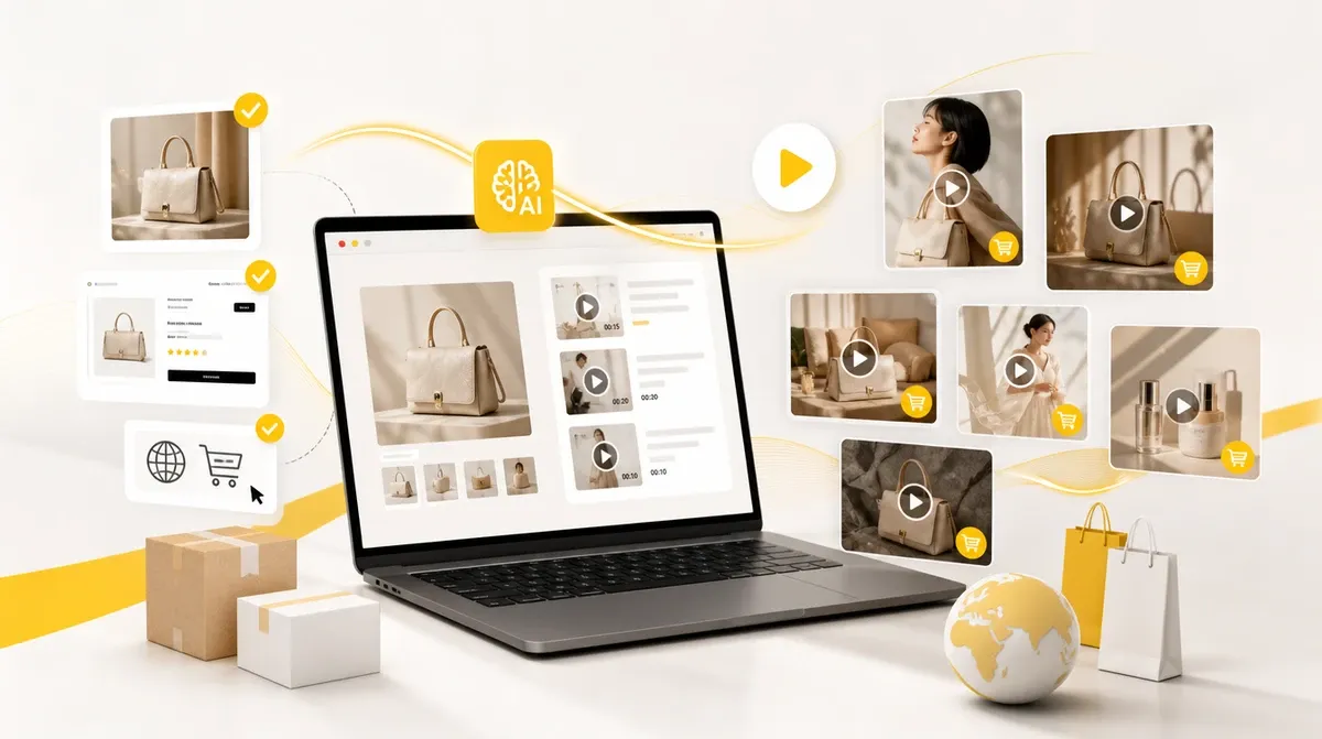 Pollo AIによるEC動画制作ワークフローの図解