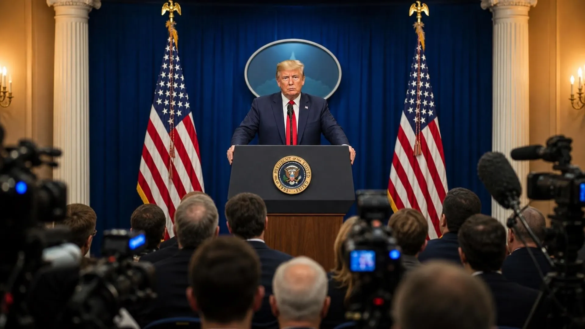 Trump Rally And Press Scene Creation