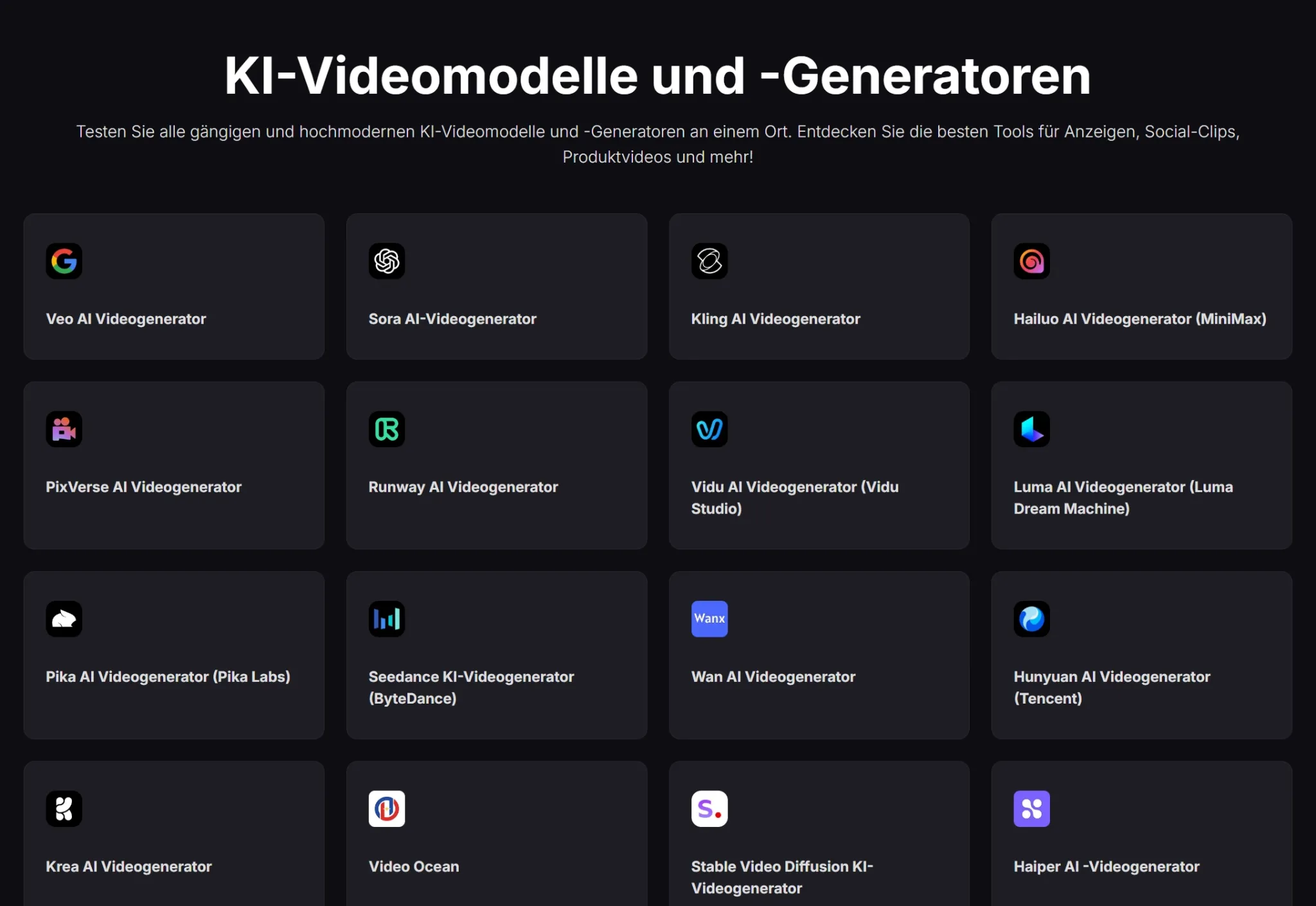 Kl-Videomodelle und -Generatoren