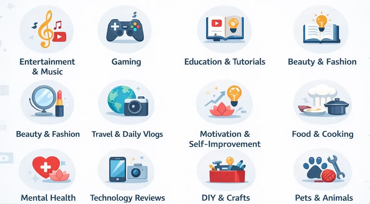 Logos of different categories in YouTube