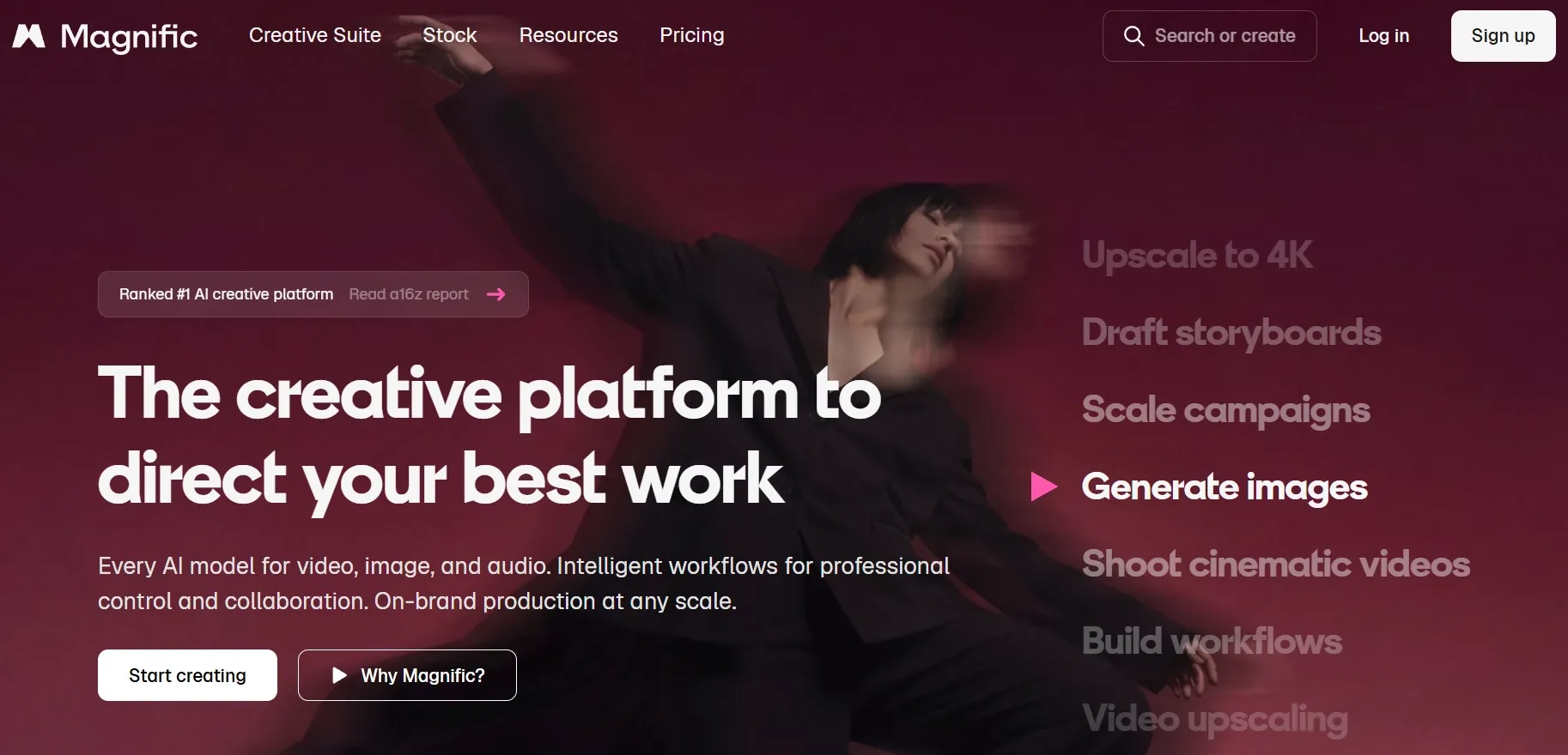 Главная страница великолепной креативной платформы