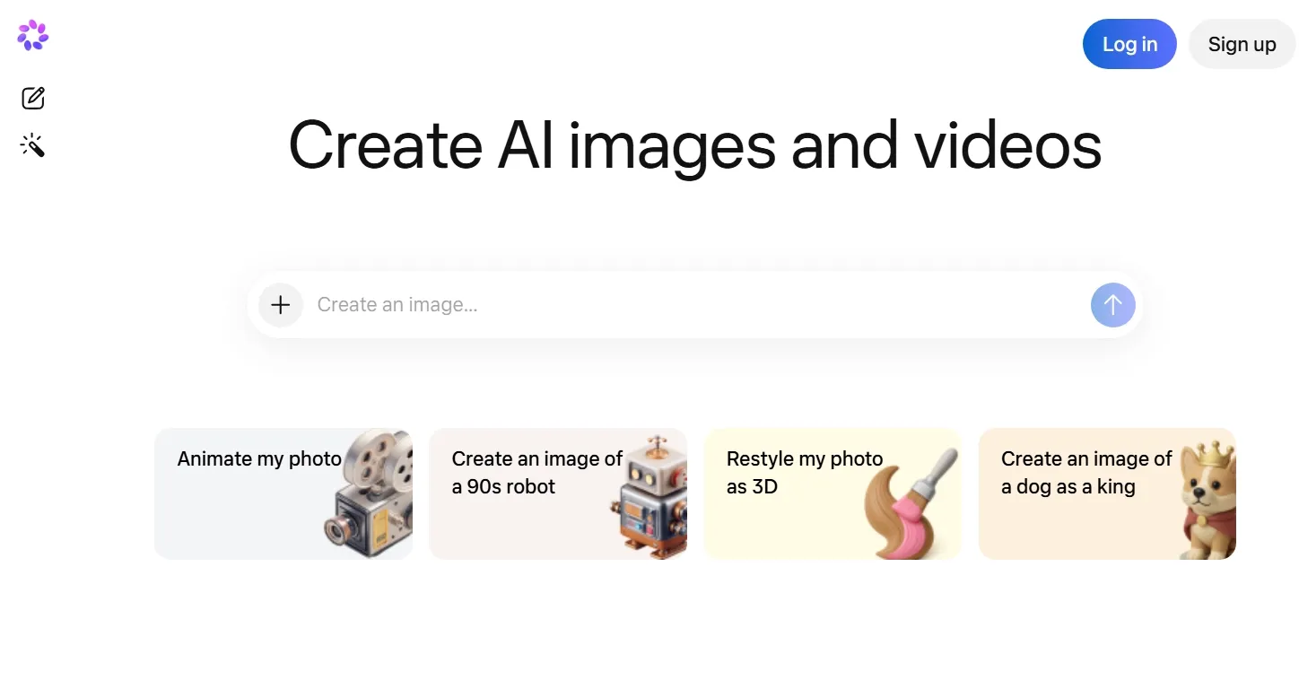 Meta AI 이미지 생성 페이지