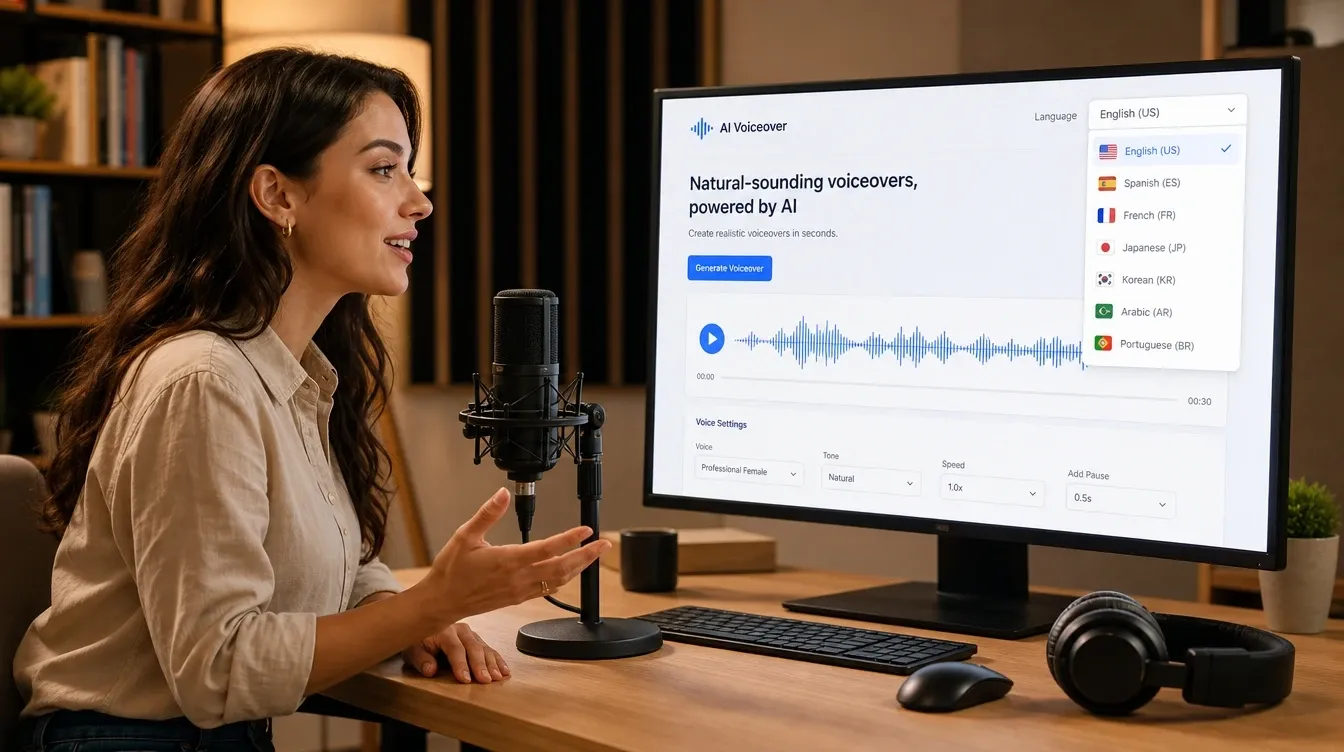 Voix IA naturelles pour vos publicités vidéo