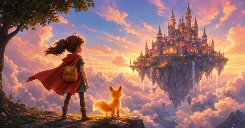 Póster generado con IA en estilo Disney con atmósfera de cuento y composición cinematográfica