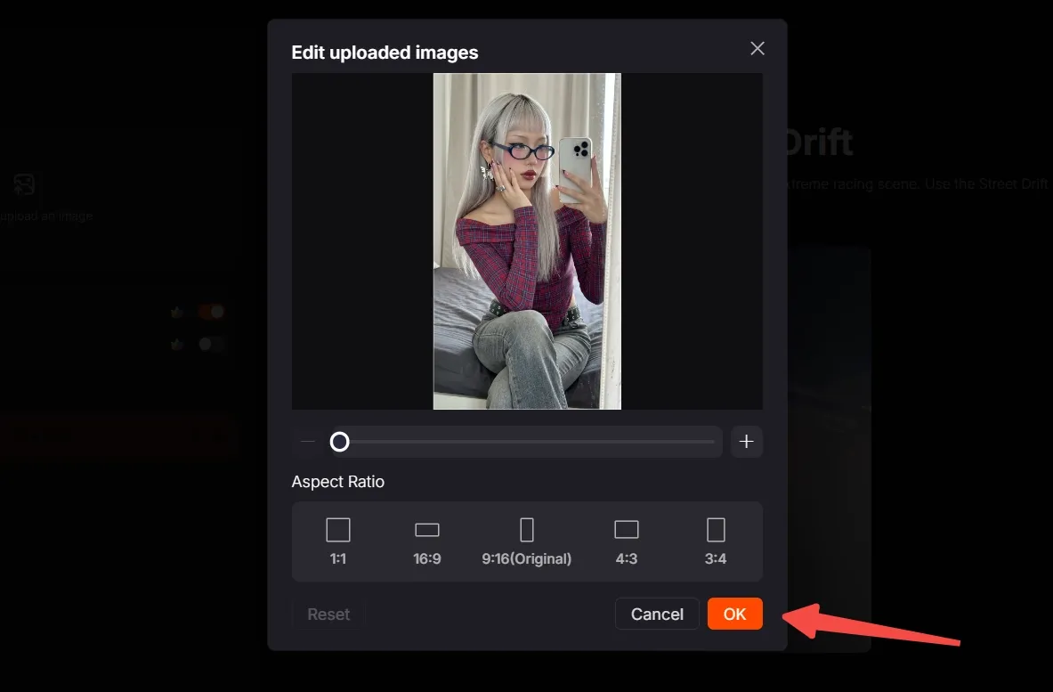 A person adjusts image settings on a digital interface.