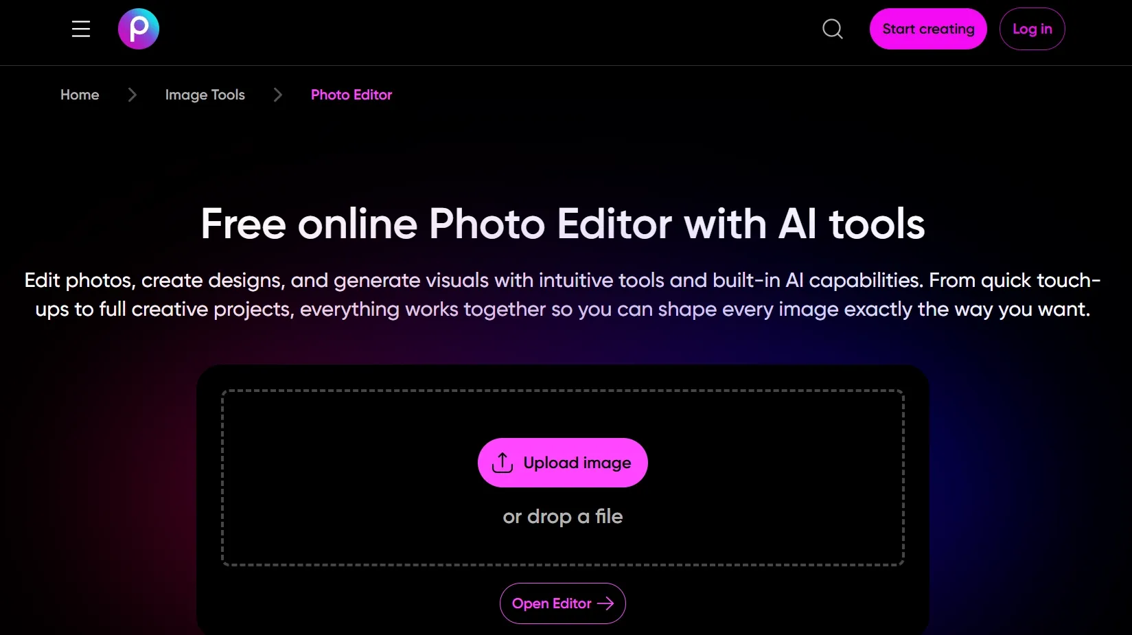 برنامج PicsArt لتحرير الصور بالذكاء الاصطناعي