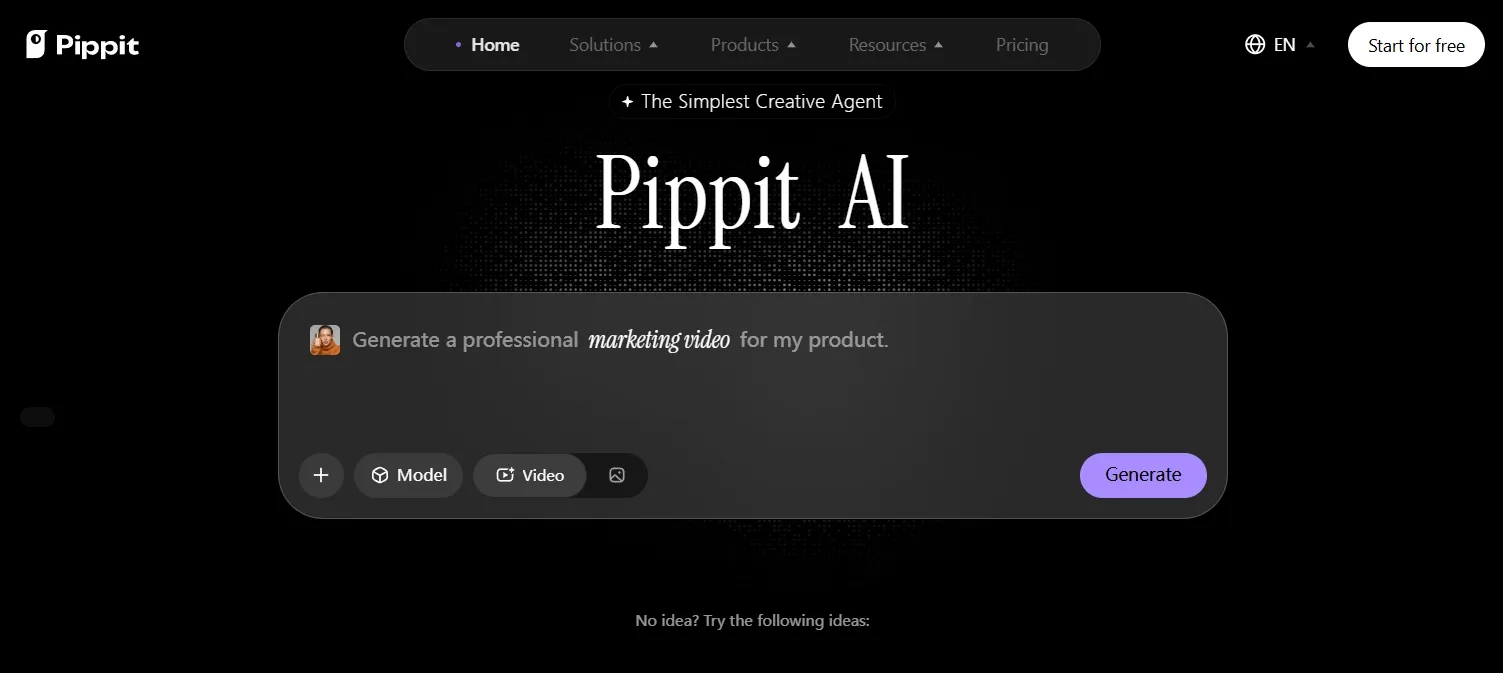 Interfaccia Pippit