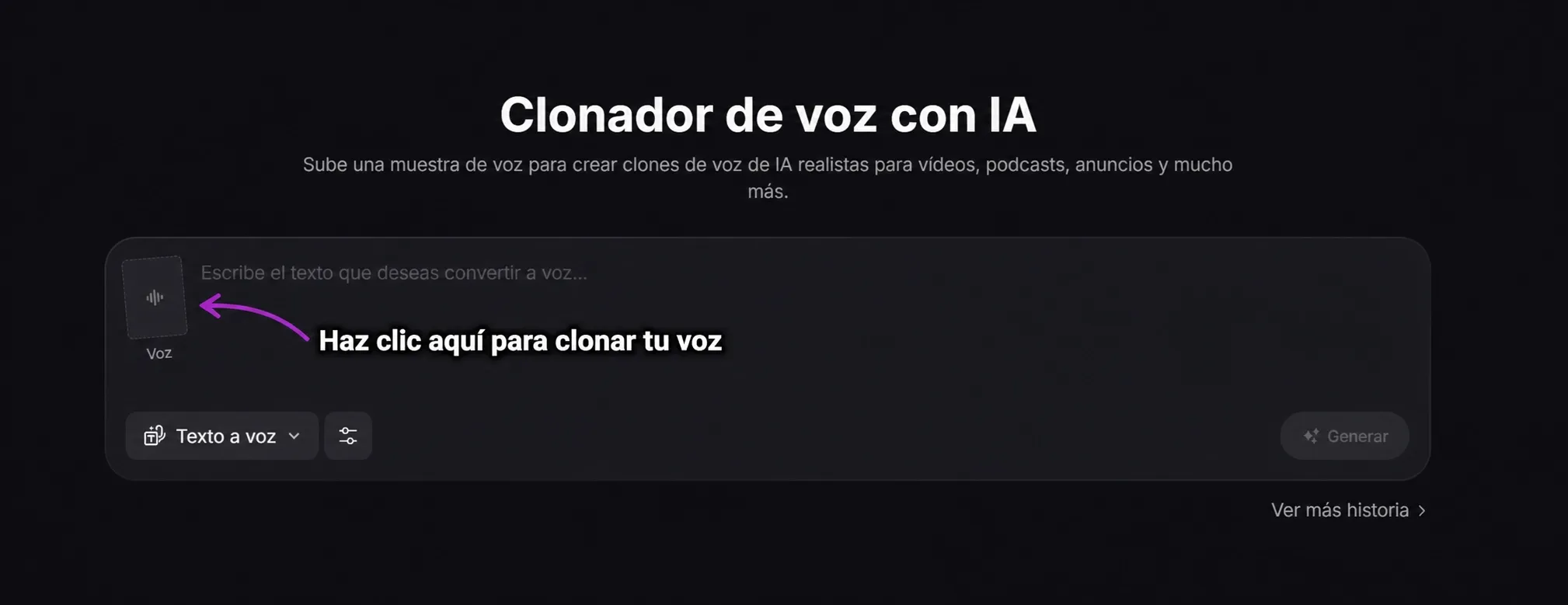 sección de voz en Pollo AI