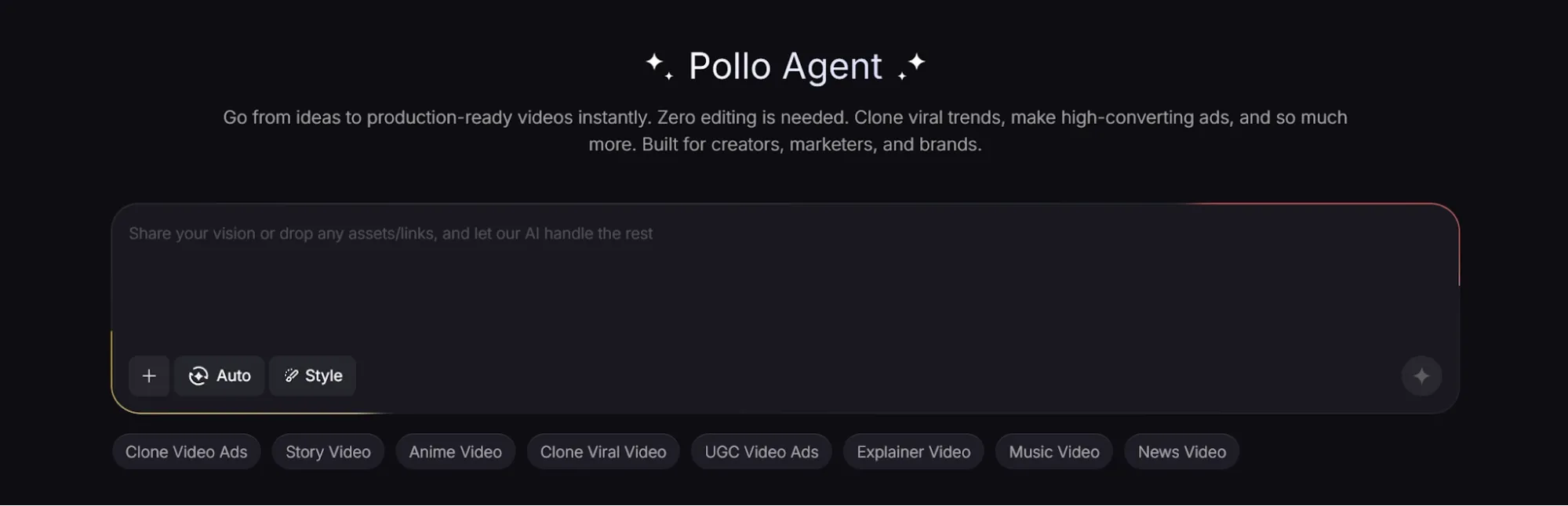 Pollo Agent 視訊產生儀表板