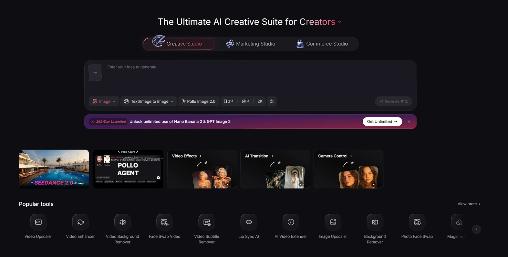 Pollo AI provides an all-in-one ecosystem to generate music videos