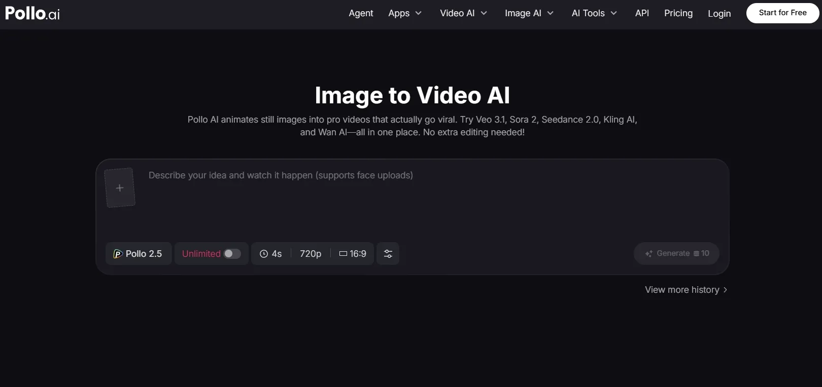 Генератор изображений в видео от Pollo AI
