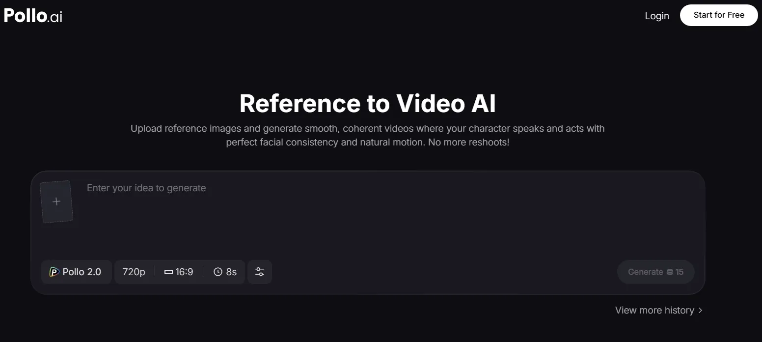Interfaz de IA de referencia a vídeo para generar vídeos de personajes coherentes