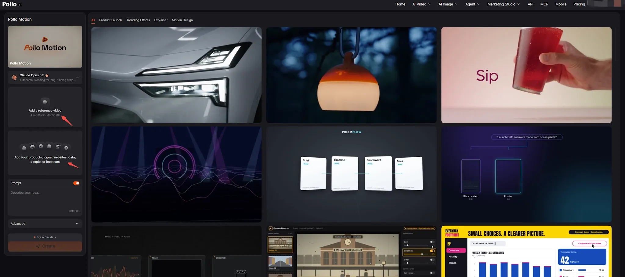 A digital interface showcasing various design elements and features.