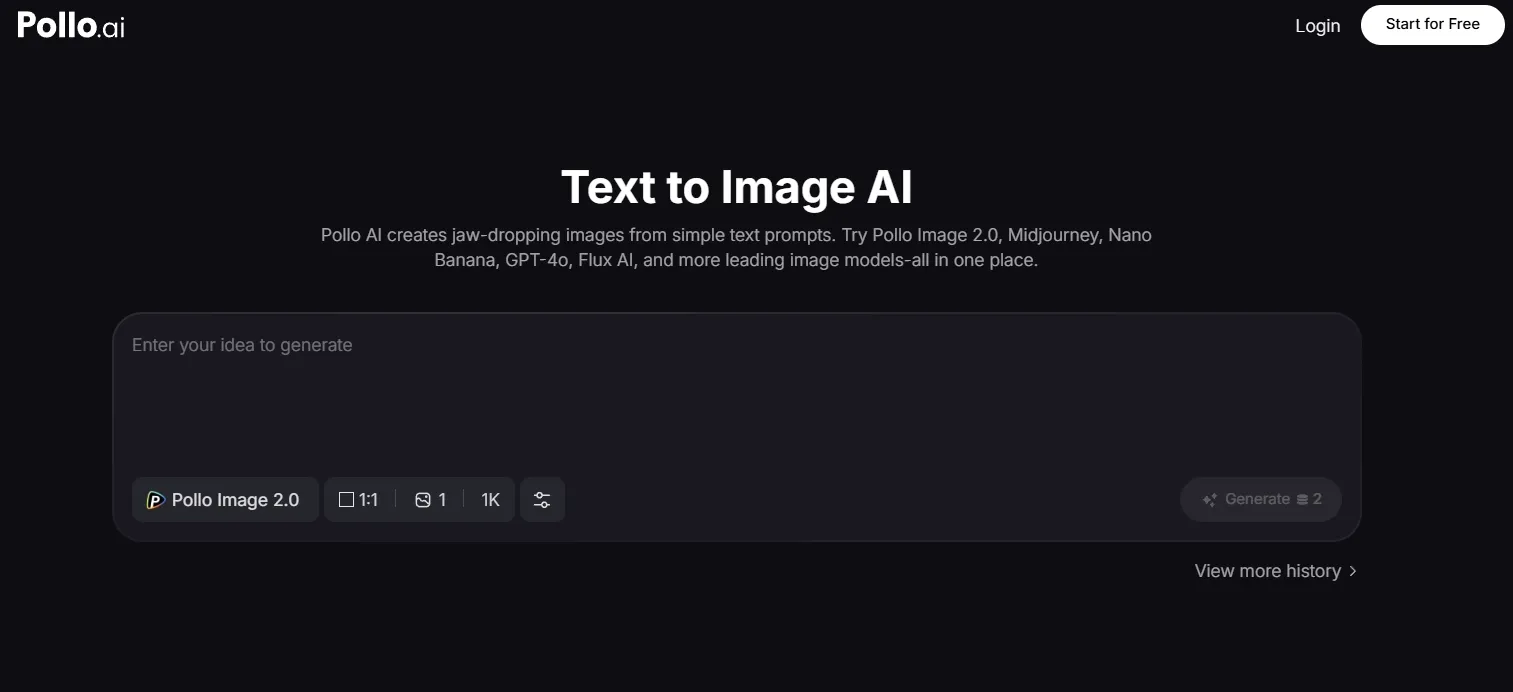 Interfaccia Pollo AI