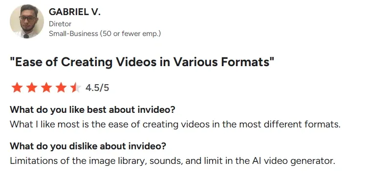 Positive feedback on Invideo AI