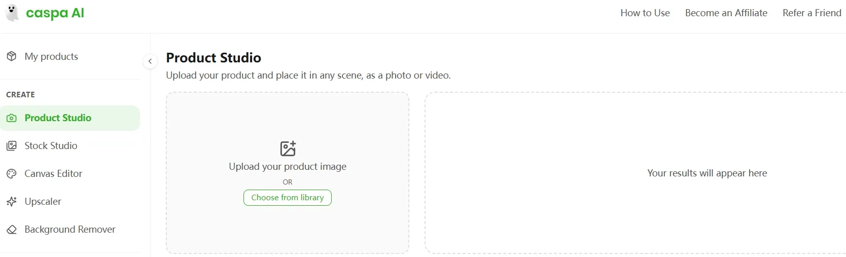 Interface r uploading product images in Product Studio.