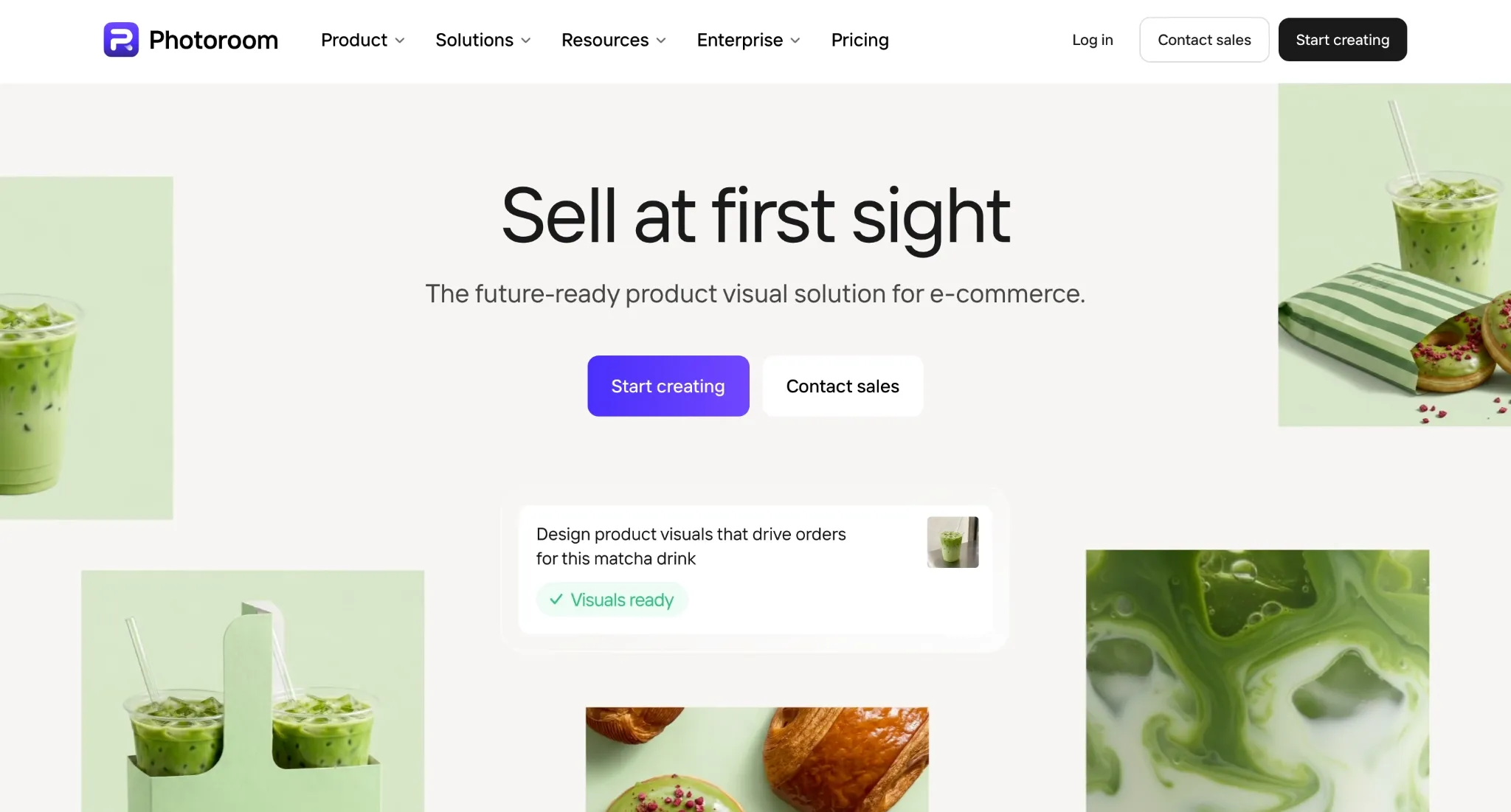 Werbegrafik für die visuelle Produktlösung von Photroom im E-Commerce.