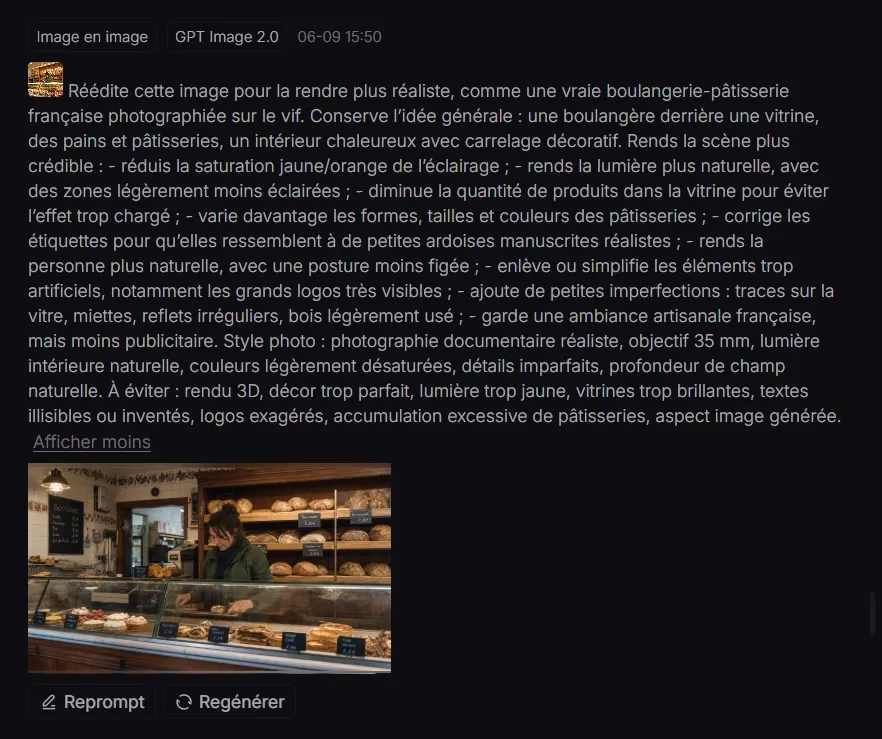 Prompt réécrit par ChatGPT pour supprimer les actefacts